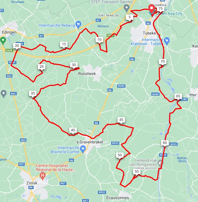 Belgian Cycling Ride 75 km